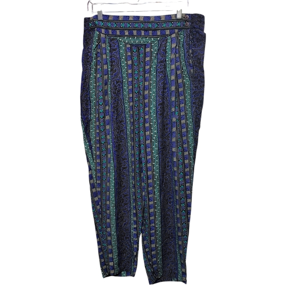Vintage 1980s 2 Piece Matching Set Blue Green Graphic Women's Size Large - Picture 11 of 13